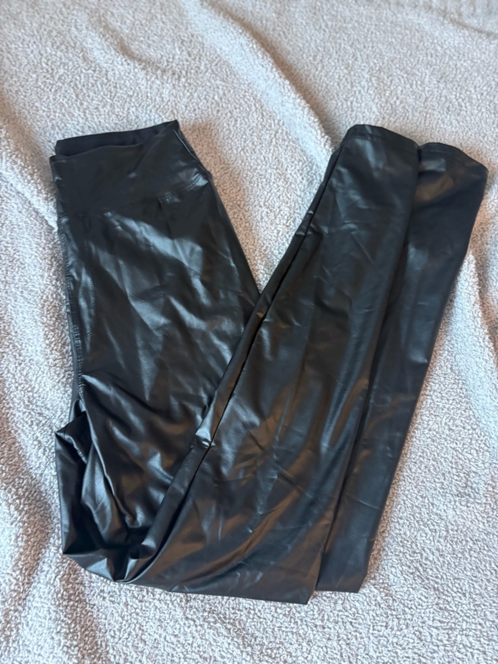 Black Faux Leather Leggings aerie